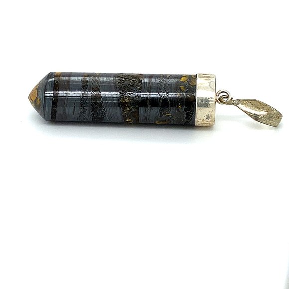 Tigers Eye Quartz 80.00ct Solid Silver Pendant - Picture 5 of 6